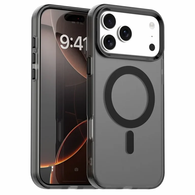 iPhone 17 Pro Case Compatible with MagSafe Anti Drop Hybrid Phone Back Cover - Black