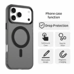 iPhone 17 Pro Case Compatible with MagSafe Anti Drop Hybrid Phone Back Cover - Black