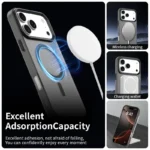 iPhone 17 Pro Case Compatible with MagSafe Anti Drop Hybrid Phone Back Cover - Black