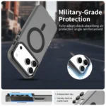 iPhone 17 Pro Case Compatible with MagSafe Anti Drop Hybrid Phone Back Cover - Black