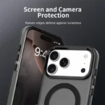 iPhone 17 Pro Case Compatible with MagSafe Anti Drop Hybrid Phone Back Cover - Black