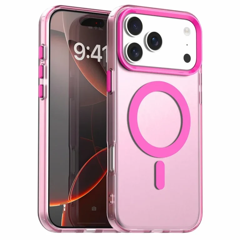 iPhone 17 Pro Case Compatible with MagSafe Anti Drop Hybrid Phone Back Cover - Red