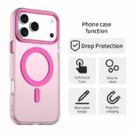 iPhone 17 Pro Case Compatible with MagSafe Anti Drop Hybrid Phone Back Cover - Red