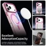 iPhone 17 Pro Case Compatible with MagSafe Anti Drop Hybrid Phone Back Cover - Red