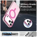 iPhone 17 Pro Case Compatible with MagSafe Anti Drop Hybrid Phone Back Cover - Red