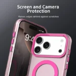 iPhone 17 Pro Case Compatible with MagSafe Anti Drop Hybrid Phone Back Cover - Red