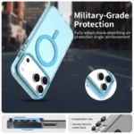 iPhone 17 Pro Case Compatible with MagSafe Anti Drop Hybrid Phone Back Cover - Blue