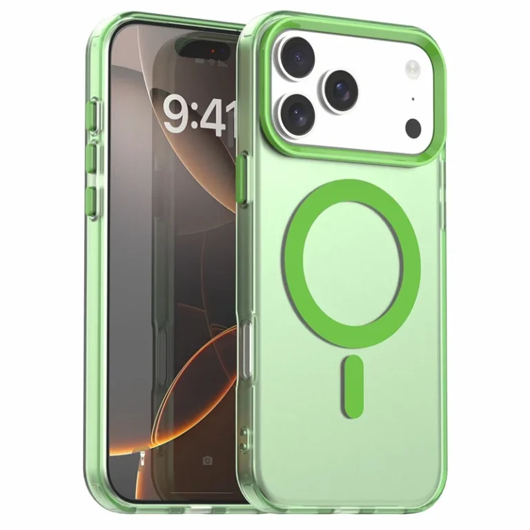 iPhone 17 Pro Case Compatible with MagSafe Anti Drop Hybrid Phone Back Cover - Green