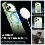 iPhone 17 Pro Case Compatible with MagSafe Anti Drop Hybrid Phone Back Cover - Green