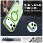 iPhone 17 Pro Case Compatible with MagSafe Anti Drop Hybrid Phone Back Cover - Green