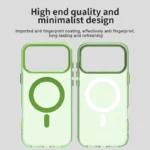iPhone 17 Pro Case Compatible with MagSafe Anti Drop Hybrid Phone Back Cover - Green