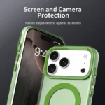 iPhone 17 Pro Case Compatible with MagSafe Anti Drop Hybrid Phone Back Cover - Green