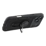 iPhone 17 Pro Case with Kickstand Shockproof TPU + PC Phone Back Cover - Black