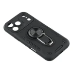 iPhone 17 Pro Case with Kickstand Shockproof TPU + PC Phone Back Cover - Black