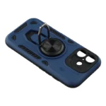 iPhone 16 Case with Kickstand Shockproof TPU + PC Phone Back Cover - Navy Blue