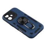 iPhone 16 Case with Kickstand Shockproof TPU + PC Phone Back Cover - Navy Blue