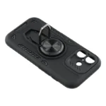 iPhone 16 Case with Kickstand Shockproof TPU + PC Phone Back Cover - Black