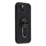 iPhone 14 / 13 Case with Kickstand Shockproof TPU + PC Phone Back Cover - Black