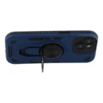 iPhone 15 Case with Kickstand Shockproof TPU + PC Phone Back Cover - Navy Blue