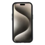 iPhone 15 Case with Kickstand Shockproof TPU + PC Phone Back Cover - Black