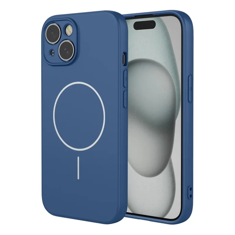 iPhone 15 Magnetic Case Anti Drop Soft TPU Phone Back Cover Compatible with MagSafe - Blue