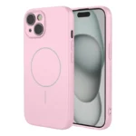 iPhone 15 Magnetic Case Anti Drop Soft TPU Phone Back Cover Compatible with MagSafe - Pink