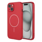 iPhone 15 Magnetic Case Anti Drop Soft TPU Phone Back Cover Compatible with MagSafe - Red