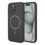 iPhone 15 Magnetic Case Anti Drop Soft TPU Phone Back Cover Compatible with MagSafe - Black