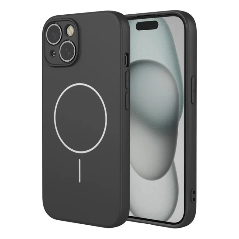 iPhone 15 Magnetic Case Anti Drop Soft TPU Phone Back Cover Compatible with MagSafe - Black