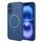 iPhone 16 Magnetic Case Anti Drop Soft TPU Phone Back Cover Compatible with MagSafe - Blue
