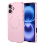 iPhone 16 Magnetic Case Anti Drop Soft TPU Phone Back Cover Compatible with MagSafe - Pink