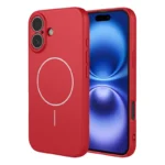 iPhone 16 Magnetic Case Anti Drop Soft TPU Phone Back Cover Compatible with MagSafe - Red