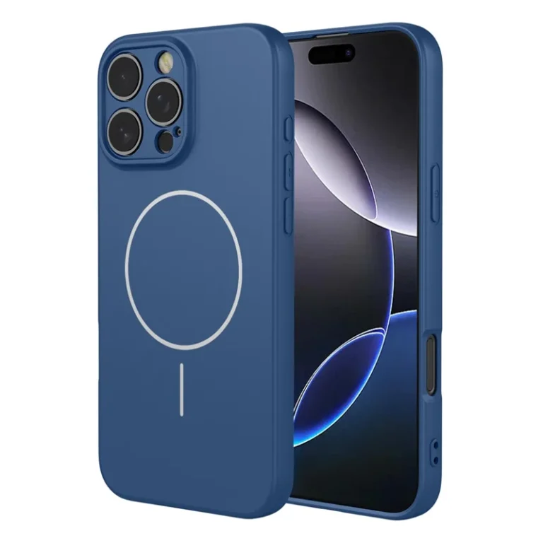 iPhone 16 Pro Magnetic Case Anti Drop Soft TPU Phone Back Cover Compatible with MagSafe - Blue