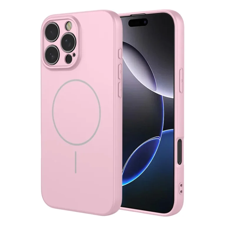iPhone 16 Pro Magnetic Case Anti Drop Soft TPU Phone Back Cover Compatible with MagSafe - Pink