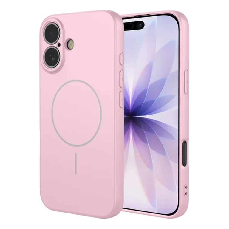 iPhone 17 Magnetic Case Anti Drop Soft TPU Phone Back Cover Compatible with MagSafe - Pink