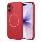 iPhone 17 Magnetic Case Anti Drop Soft TPU Phone Back Cover Compatible with MagSafe - Red