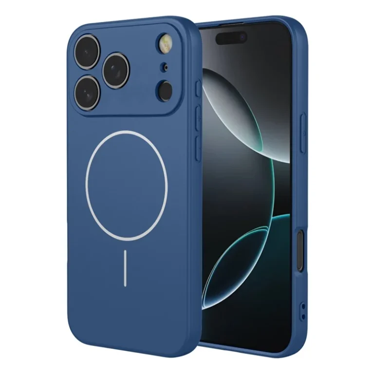 iPhone 17 Pro Magnetic Case Anti Drop Soft TPU Phone Back Cover Compatible with MagSafe - Blue