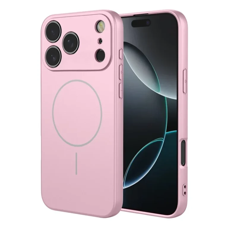iPhone 17 Pro Magnetic Case Anti Drop Soft TPU Phone Back Cover Compatible with MagSafe - Pink