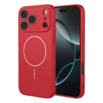 iPhone 17 Pro Magnetic Case Anti Drop Soft TPU Phone Back Cover Compatible with MagSafe - Red