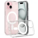 Clear Phone Case for iPhone 15 , Magnetic Ring Acrylic+TPU Phone Shell Cover Compatible with MagSafe
