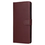 Cell Phone Case for iPhone 15 Wallet PU Leather Stand Mobile Phone Shell - Wine Red