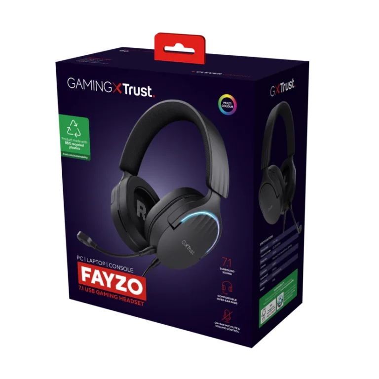 TRUST GXT490 FAYZO 7.1 USB HEADSET - BLACK