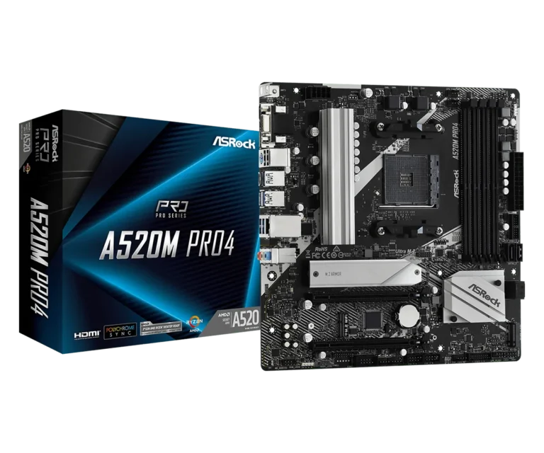 ASRock A520M Pro4 Micro-ATX AM4 AMD A520