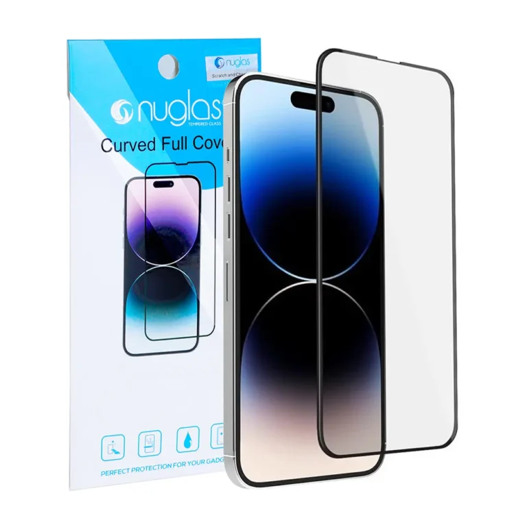 Nuglas hærdet beskyttelsesglas til iPhone skærm i original emballage.
