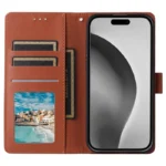iPhone 16 Pro Max Flip Cover m. Kortholder – Brun kunstlæder