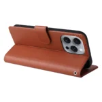 iPhone 16 Pro Max Flip Cover m. Kortholder – Brun kunstlæder