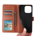 iPhone 16 Pro Max Flip Cover m. Kortholder – Brun kunstlæder