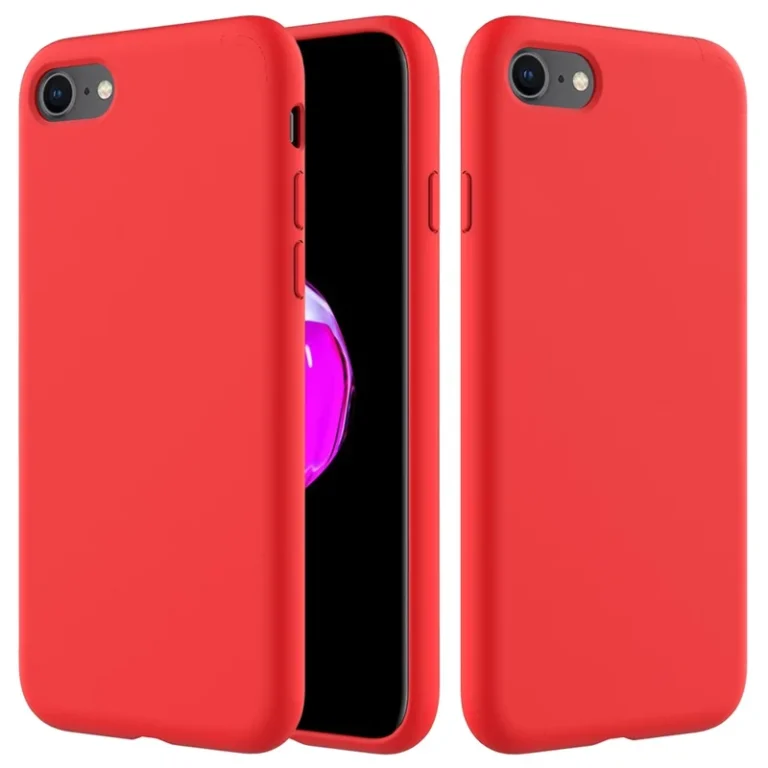 Rødt silikone cover til iPhone 7, 8 og SE modeller for optimal beskyttelse.