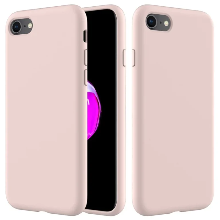 Lyserødt silikone cover til iPhone 7, 8, SE 2020 og SE 2022 modeller.