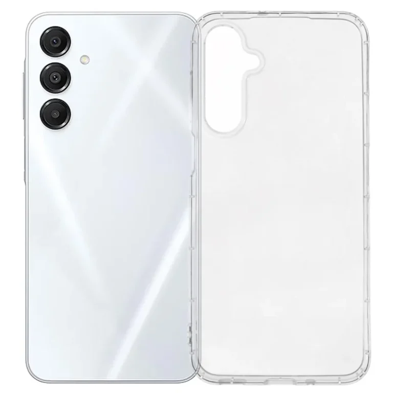 Gennemsigtigt cover til Samsung Galaxy A18 og A17 viser telefonens design og yder beskyttelse.